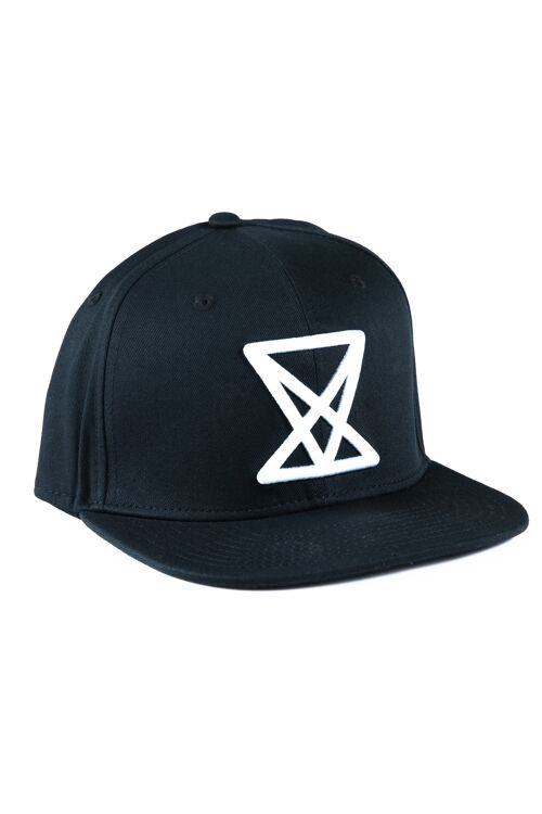 Snapback Cap [Black, White logo]