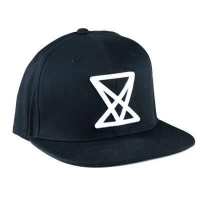 Snapback Cap [Black, White logo]