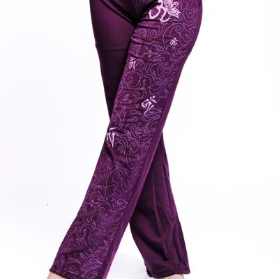 Women's Om Organic Pants - Maori Print, Purple