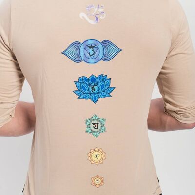 Men's Organic Chakra  T Shirt - Khaki, ed