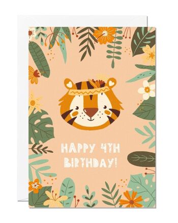 4e anniversaire | Carte d'anniversaire pour enfants 1