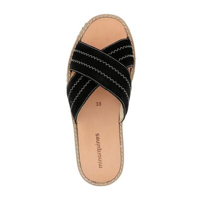 Avarca Mule Velours Negro