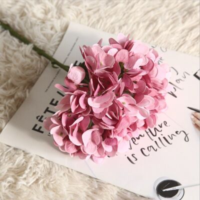 Flor artificial de un solo tallo de hortensia - Rosa oscuro - X1