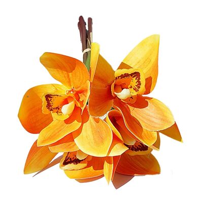 Manual de simulación Flor de simulación de ramo de cymbidium 3d - Naranja