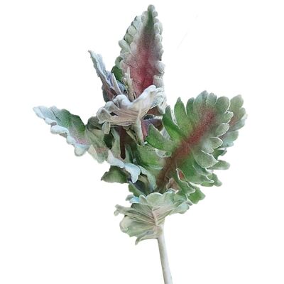 Ramo de simulación de estilo europeo al por mayor crisantemo de hoja de plata peluda - rojo verde