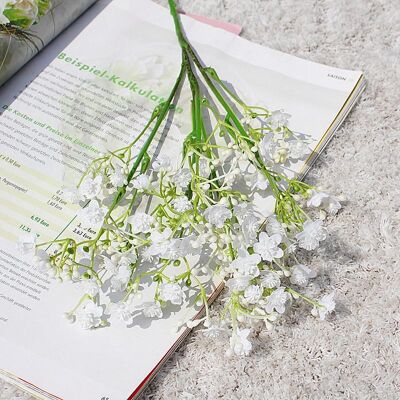 Single Branch Color Milano Gypsophila Feel Artificial Flower - White