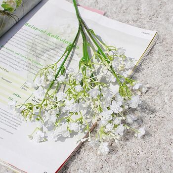 Fleur artificielle Milano Gypsophila Feel à une branche de couleur - Blanc 1