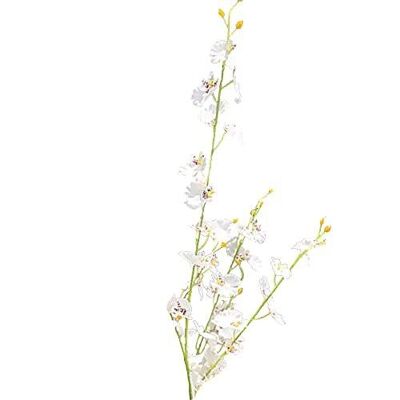 1 Stück Künstliche Dancing Lady Orchideenblüten mit langem Stiel - Weiß