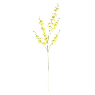 1 pezzo di fiori artificiali di orchidea danzante con stelo lungo - giallo