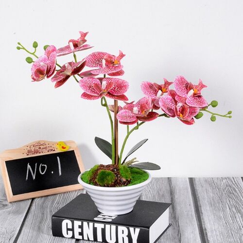 Ornaments Simulation Flower Butterfly Orchid Potted Plant