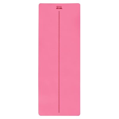 Natural Rubber Alignment Yoga Mat In Pink