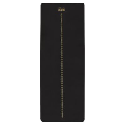 Natural Rubber Alignment Yoga Mat in Black Gold.
