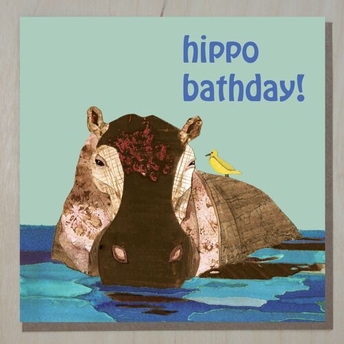 WND287 'hippo bath day' card