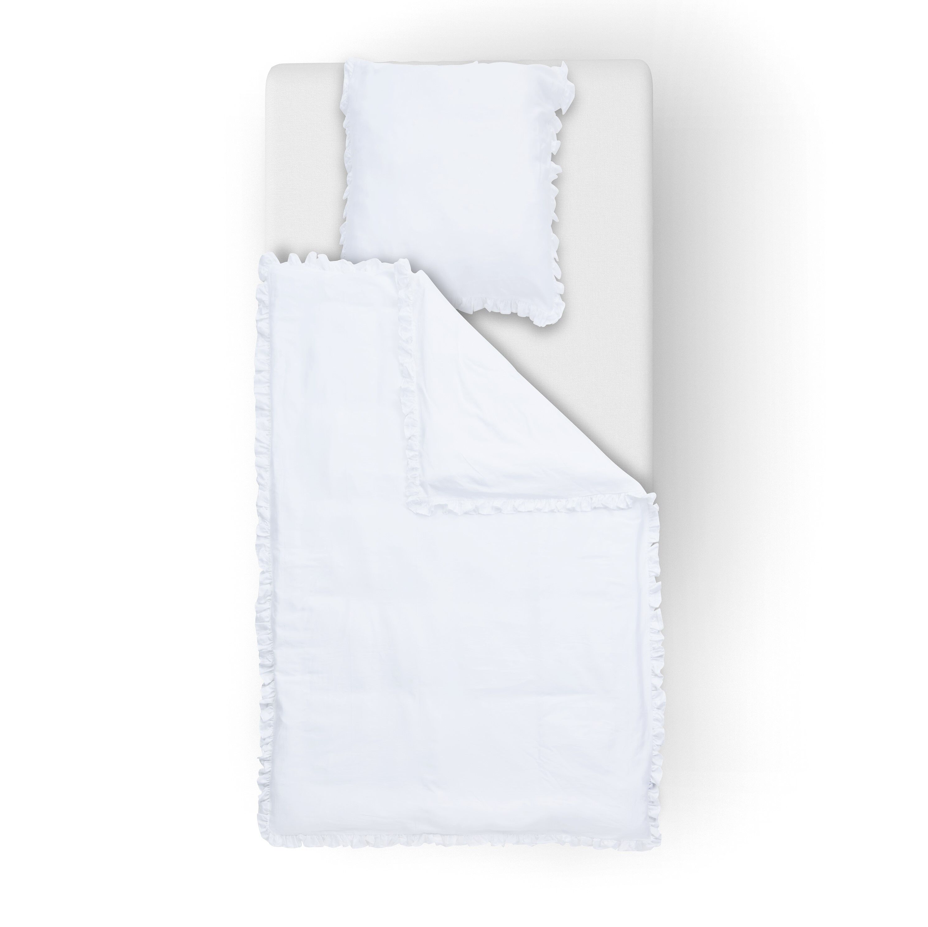 Rüschen-Bettwäsche AMELIE Weiss 135x200cm