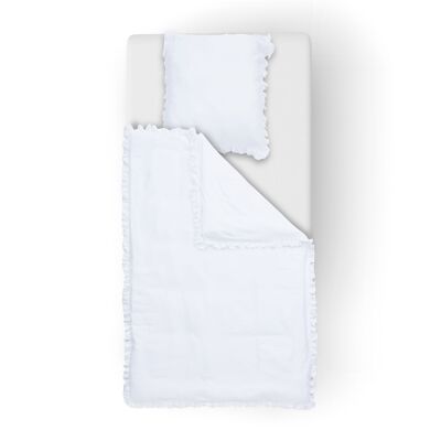 Ropa de cama volante AMELIE blanco 155x220cm