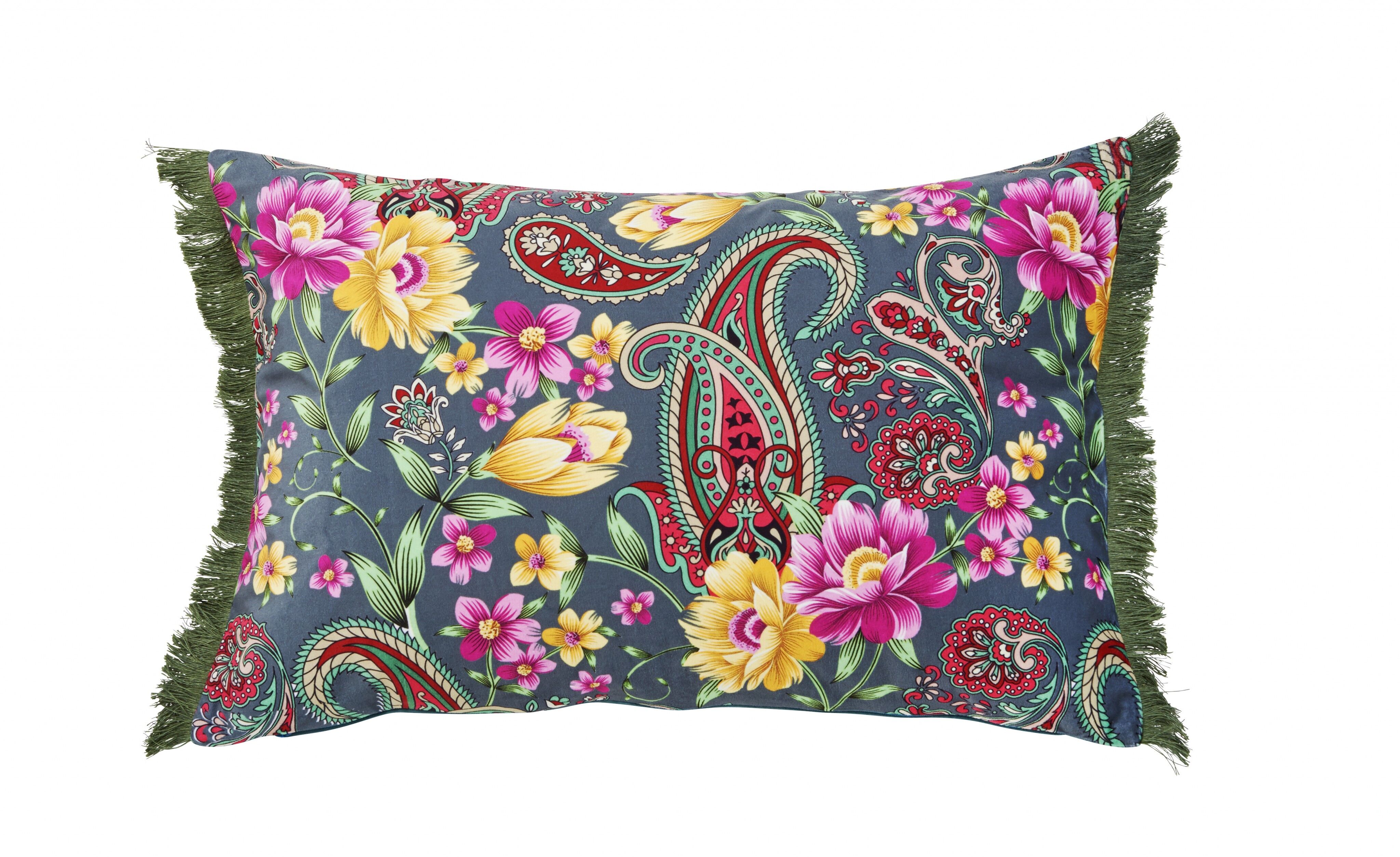 Einseitig bedruckte Kissenhülle INDIAN SUMMER mit Fransen 40x60cm