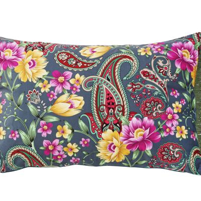 INDIAN SUMMER cushion cover printed on one side with fringes 40x60cm