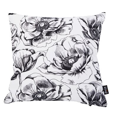 PANAMA PRINT cushion cover BLACK ROSES 45x45cm