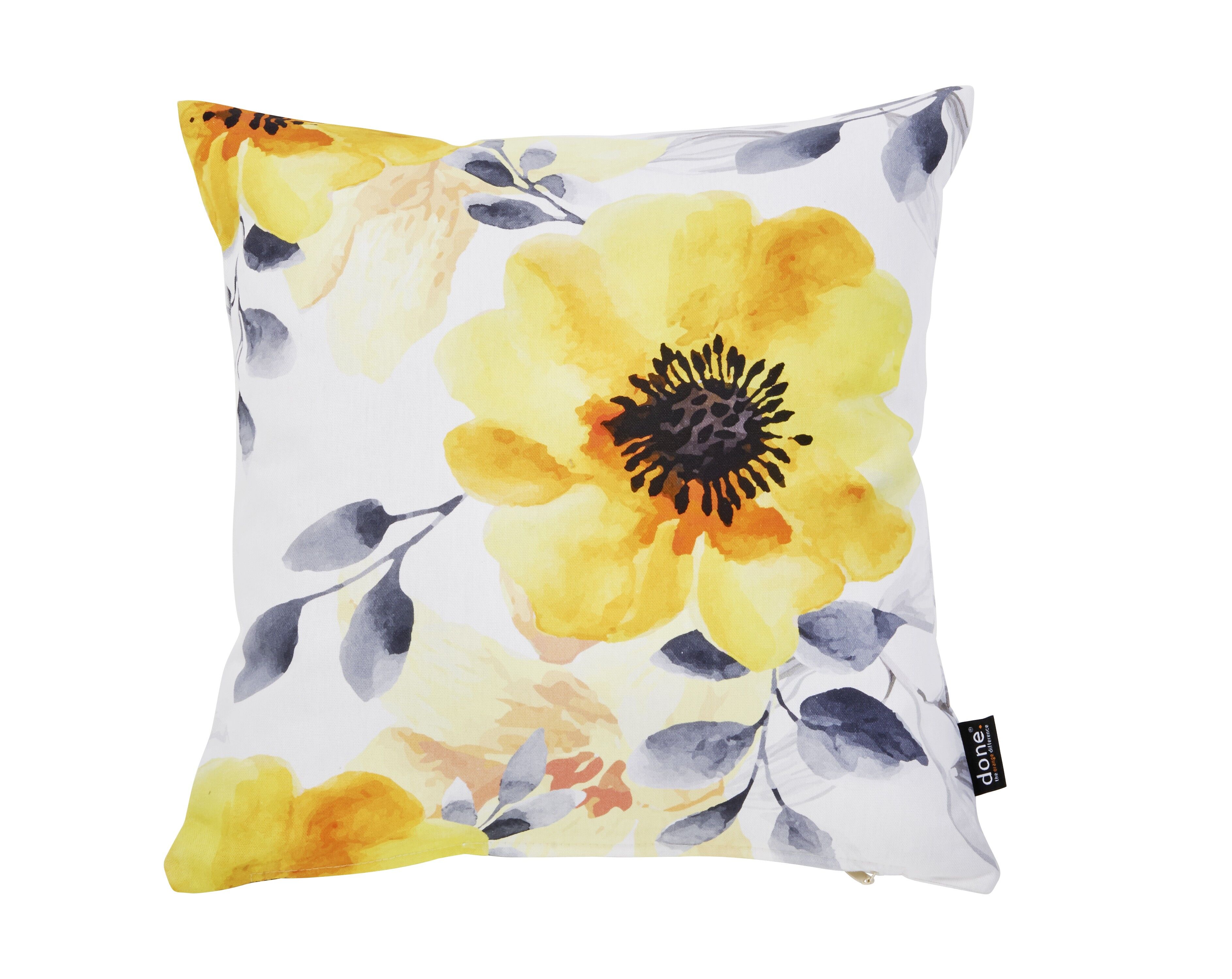 PANAMA PRINT Kissenhülle YELLOW ROSES 45x45cm