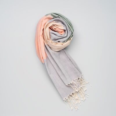 Soft handwoven cotton scarf pastel shades