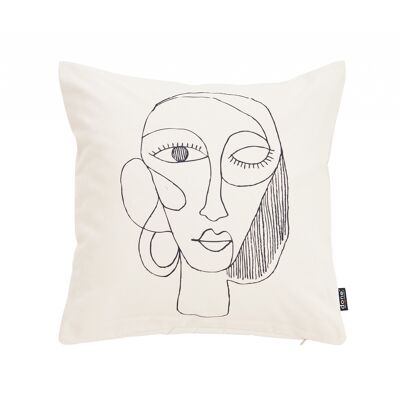 VELOR PRINT cushion cover LINE DRAWING 45x45cm