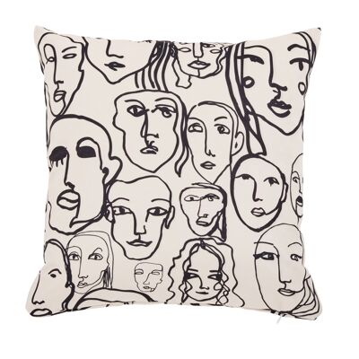 VELOR PRINT cushion cover CROWD 45x45cm