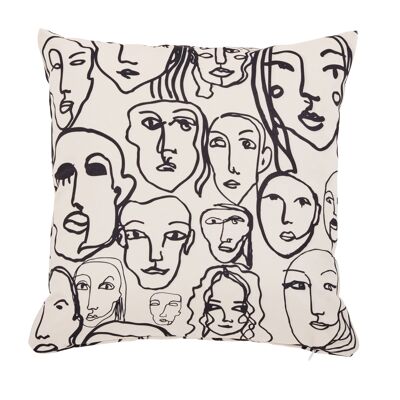 Housse de coussin VELOUR PRINT CROWD 45x45cm