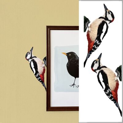 Spotted Woodpecker Illustration Wall Decal Wall stickers