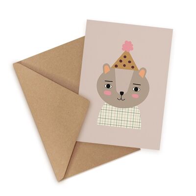 Tarjeta de felicitación de oso bebé, tarjeta ecológica