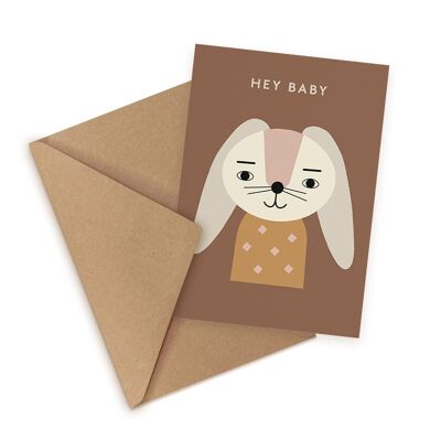 Tarjeta de felicitación Hey Baby, tarjeta ecológica