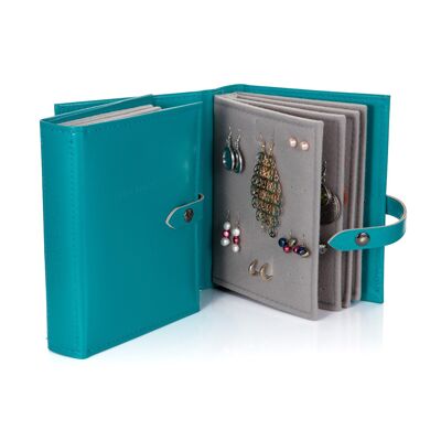 Kleines Buch mit Ohrringen Teal Perfekter Ohrring-Organizer.