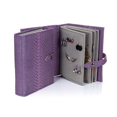 Pequeño Libro de Pendientes Morado Croc Organizador de pendientes perfecto.