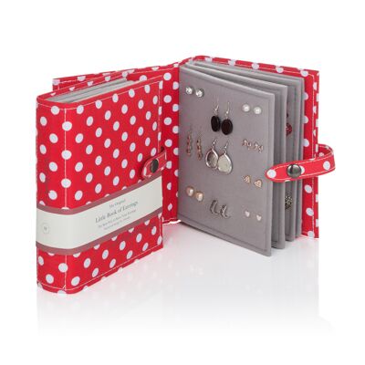 Petit livre de boucles d'oreilles Polka Dot Organisateur de boucles d'oreilles parfait.