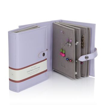 Petit livre de boucles d'oreilles Lilas Organisateur de boucles d'oreilles parfait. 1