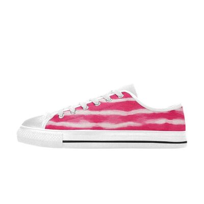 Zapatillas clásicas rosas con lazo y tinte para mujer__US 7.5 / Blanco