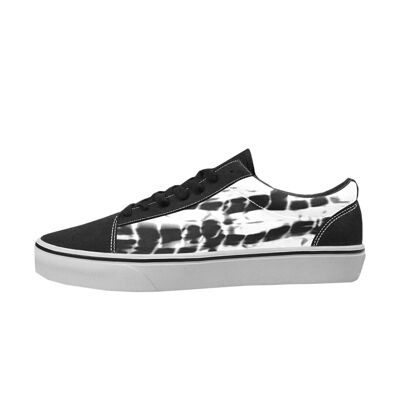Black and White Tie Dye Skateboarding Sneakers For Women__US 7.5 / White