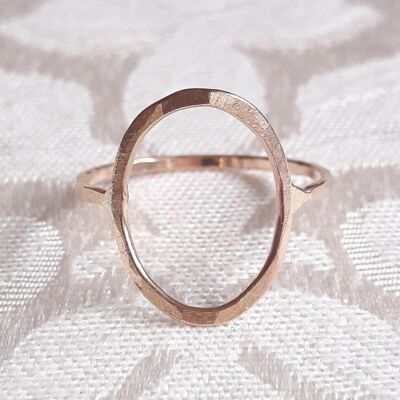 Delicate Hammered Oval Ring