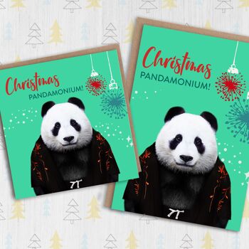 Panda Noël, carte de vœux : Noël Pandamonium (Animalyser) 1