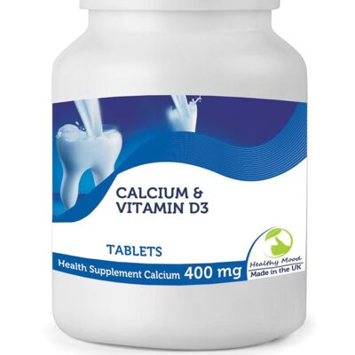 Calcium mit Vitamin D3 Tabletten 400mg 1000 Tabletten Nachfüllpackung