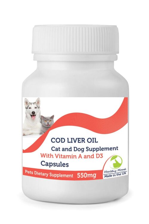 Cod Liver Oil Pets Vitamins Capsules 120 Capsules Refill Pack