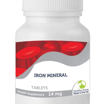 Hierro Mineral 14 mg Tabletas 60 Tabletas BOTELLA