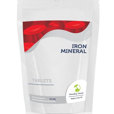 Mineral de hierro 14 mg Tabletas 30 Tabletas Paquete de recarga