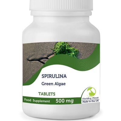 Spirulina 500 mg Algae Tablets 30 Tabletas Paquete de recarga