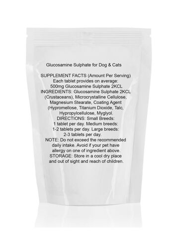 SULFATE DE GLUCOSAMINE pour animaux de compagnie comprimés 500 comprimés recharge 3