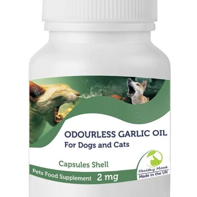 Aceite de ajo inodoro 2 mg Cápsulas para perros y gatos