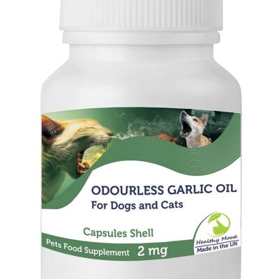 Odourless Garlic Oil 2mg Dogs and Cats Capsules 120 Capsules Refill Pack