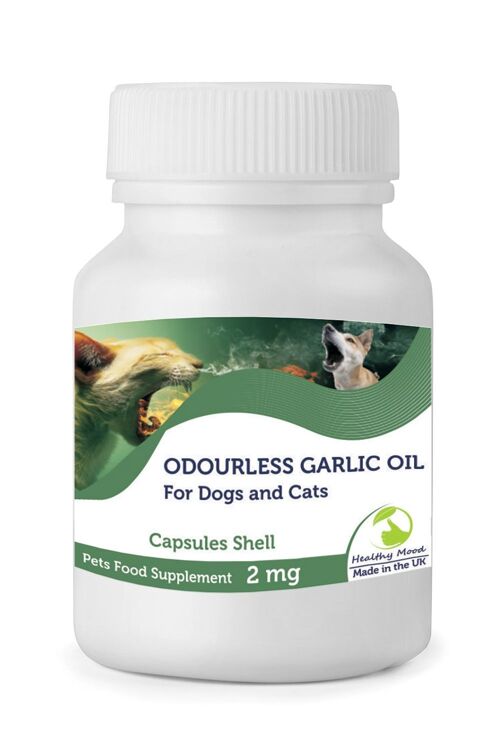 Odourless Garlic Oil 2mg Dogs and Cats Capsules 180 Capsules Refill Pack