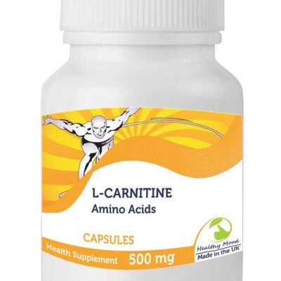 Aminoácido L-carnitina 500 mg Comprimidos Paquete de recarga de 120 comprimidos