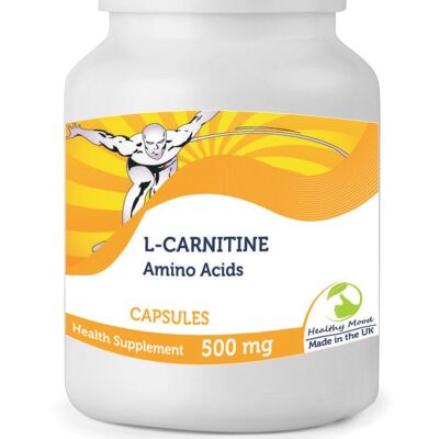 Aminoácido L-carnitina 500 mg Comprimidos Paquete de recarga de 120 comprimidos