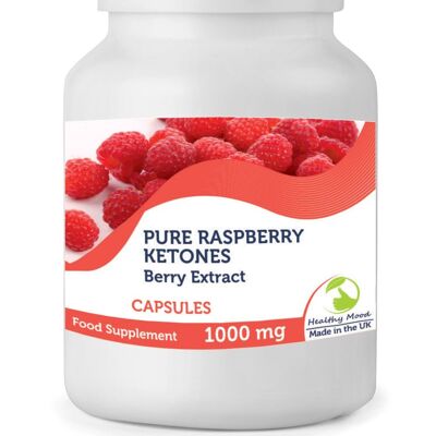 Cetonas de frambuesa Extracto de fruta 1000 mg Cápsulas 30 Cápsulas BOTELLA